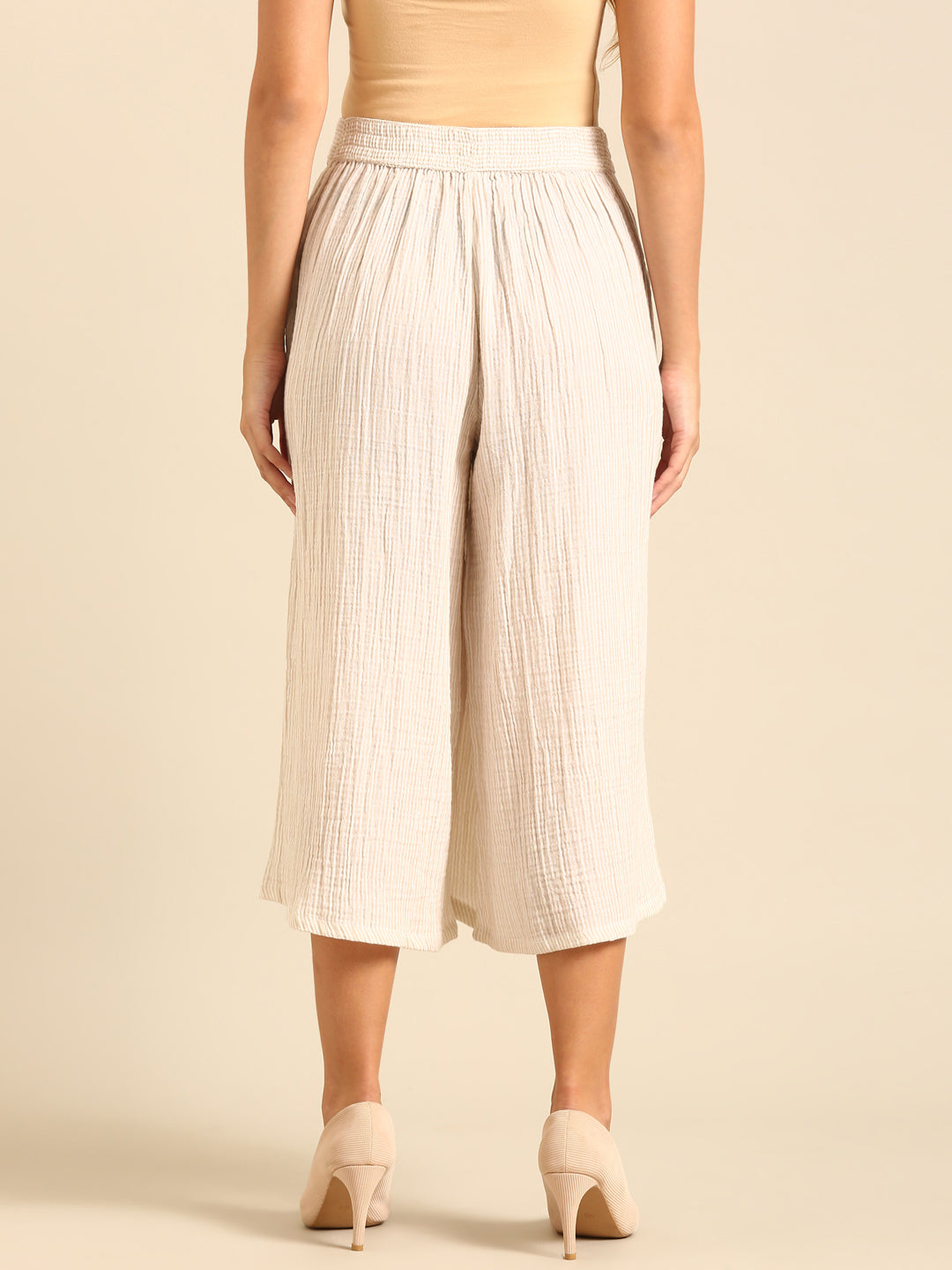 Stripped Culottes-Natural - De Moza
