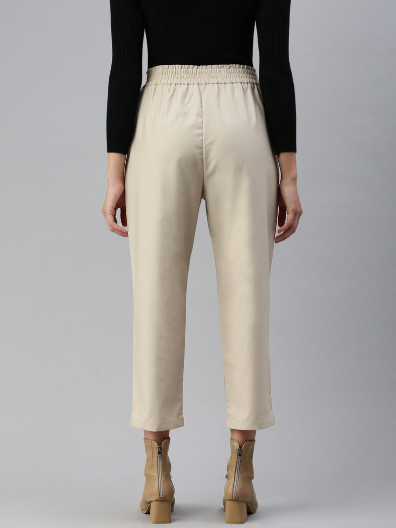 De Moza Women Formal Pant Beige