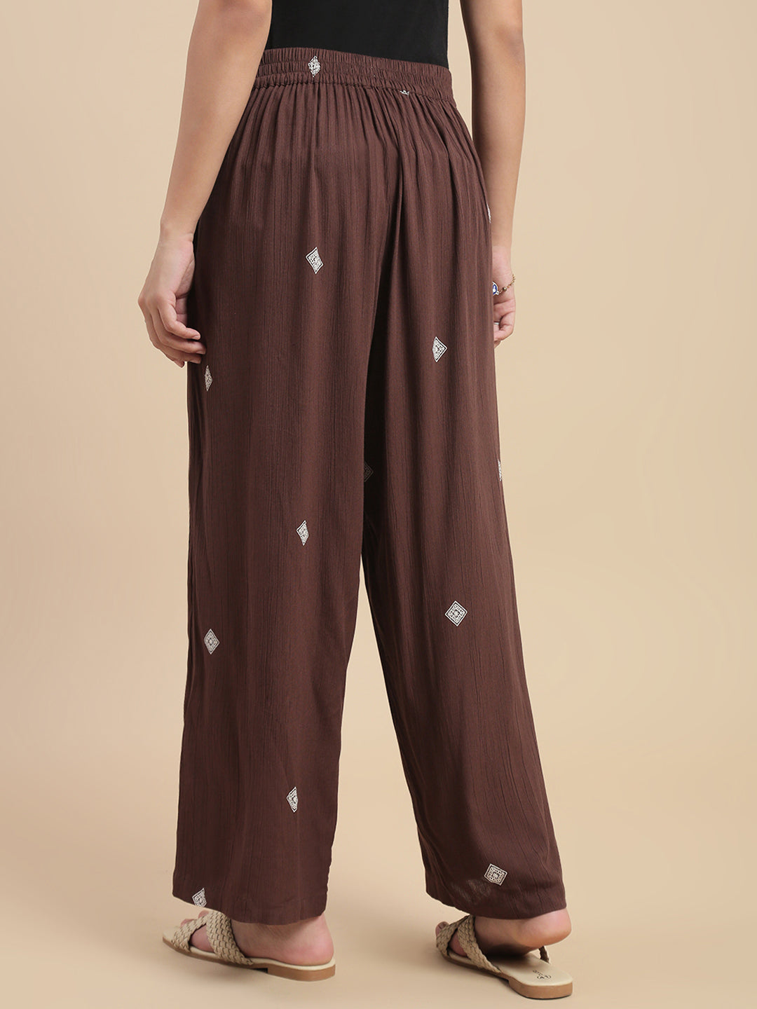 De Moza Women Casual Palazzo Dark Brown - De Moza