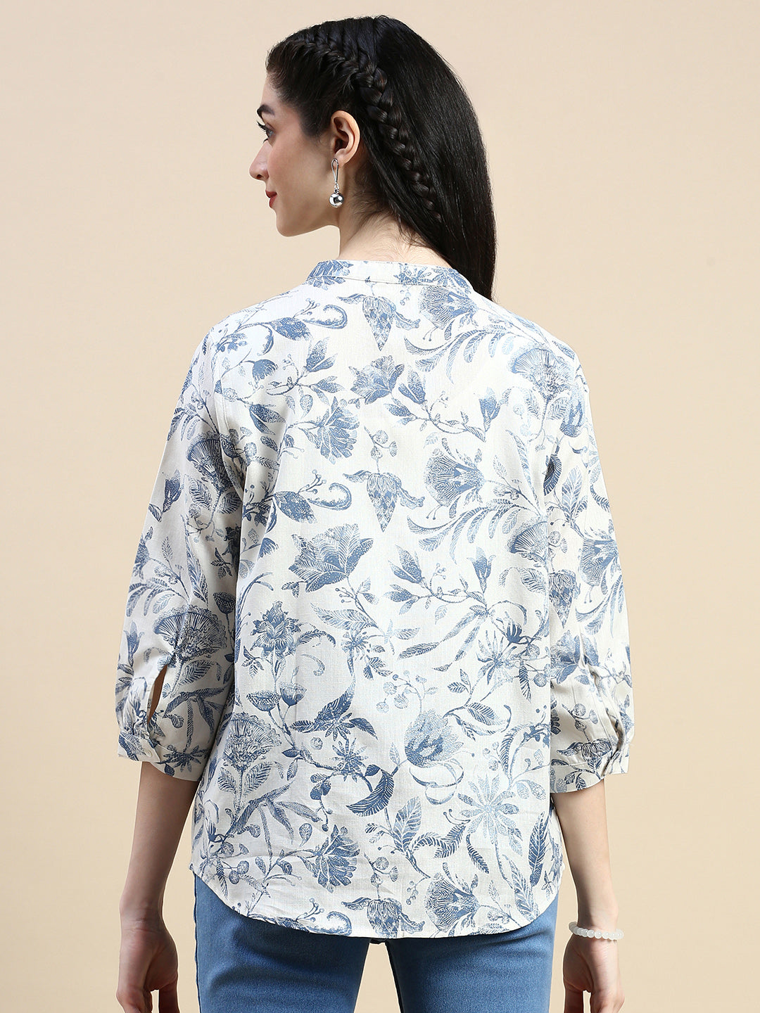 Tunic Top Printed-Blue - De Moza