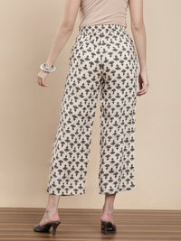 De Moza Women's Festive Palazzo Offwhite
