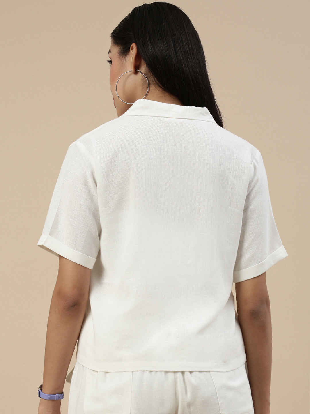 Co-Ord Set(Casual Top & Carpenter Pant)-Offwhite