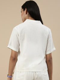Co-Ord Set(Casual Top & Carpenter Pant)-Offwhite