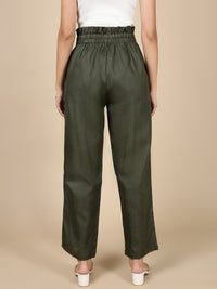 Paper Bag Pant-Dark Olive
