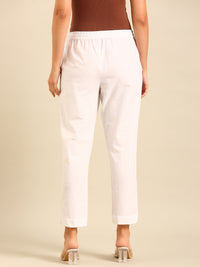 Cigarette Pants-White - De Moza