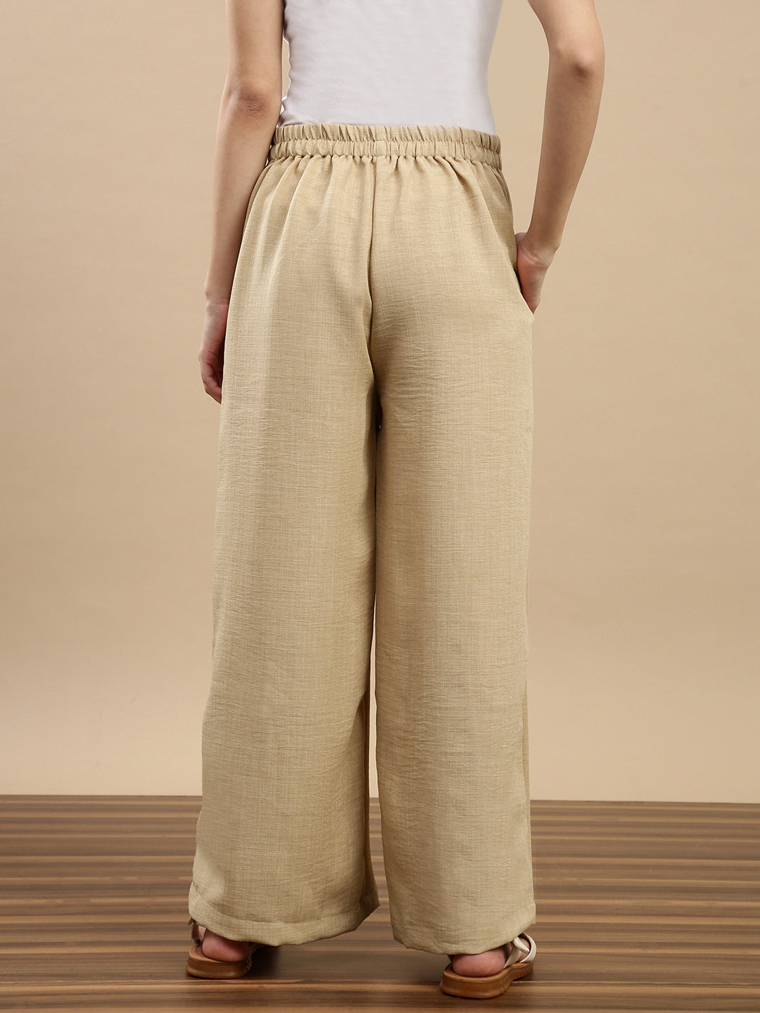 De Moza Women Casual Palazzo Beige