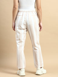Straight Pant Striped-Beige - De Moza