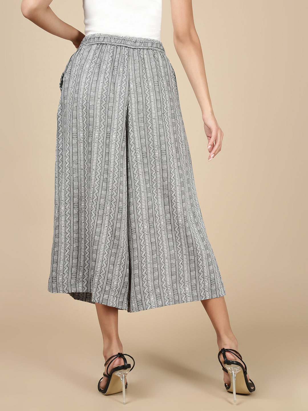 Printed Culottes-Black - De Moza
