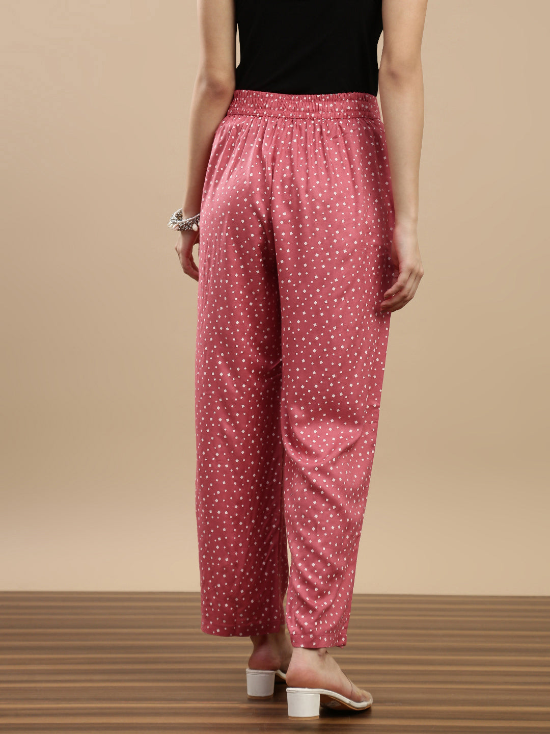 De Moza Women Casual Palazzo Dark Pink
