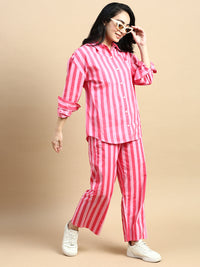 Straight Pant Stripped-Pink - De Moza