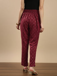 De Moza Women Festive Pants Maroon - De Moza