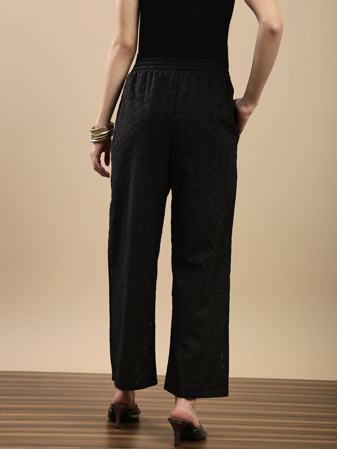 De Moza Women Casual Palazzo Black - De Moza