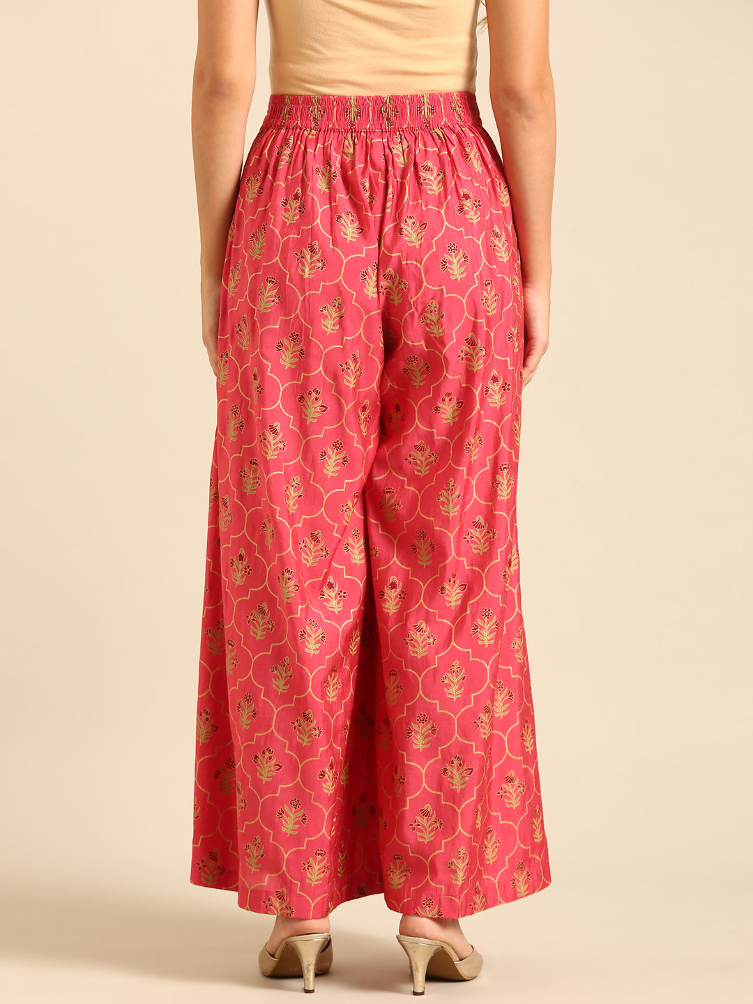 Palazzo All Over Print-Coral - De Moza