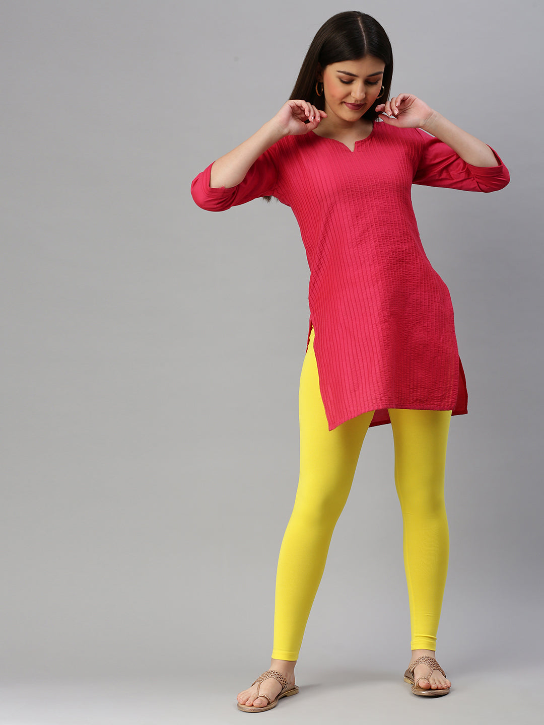 yellow leggings with top
