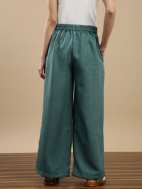 De Moza Women Casual Palazzo Dark Teal