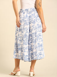 Printed Culottes-Powder Blue - De Moza