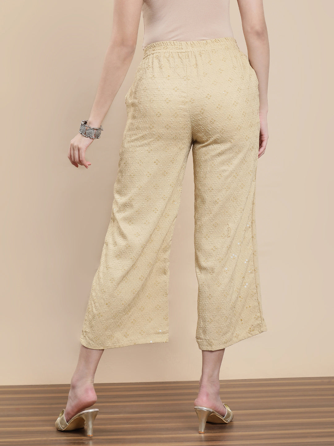 De Moza Women Casual Palazzo Beige