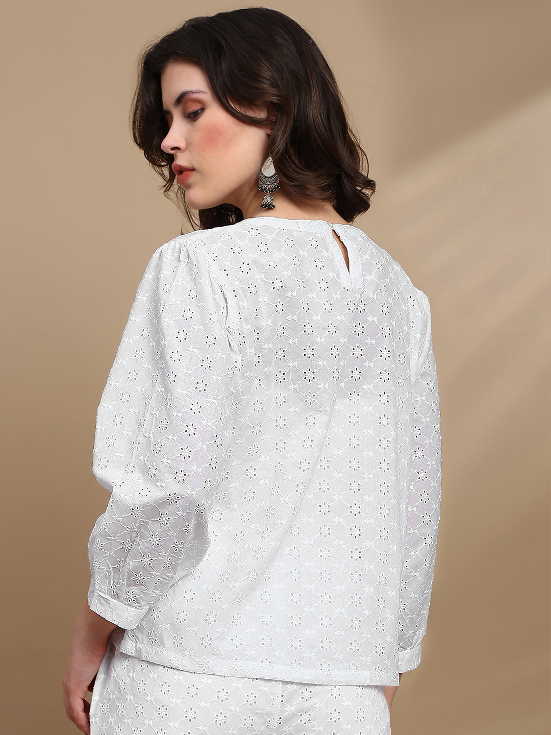 Co-ord Set (Top & Palazzo) - White - De Moza