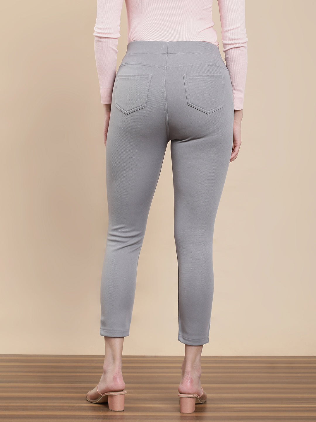 De Moza Women Casual Jegging Light Grey