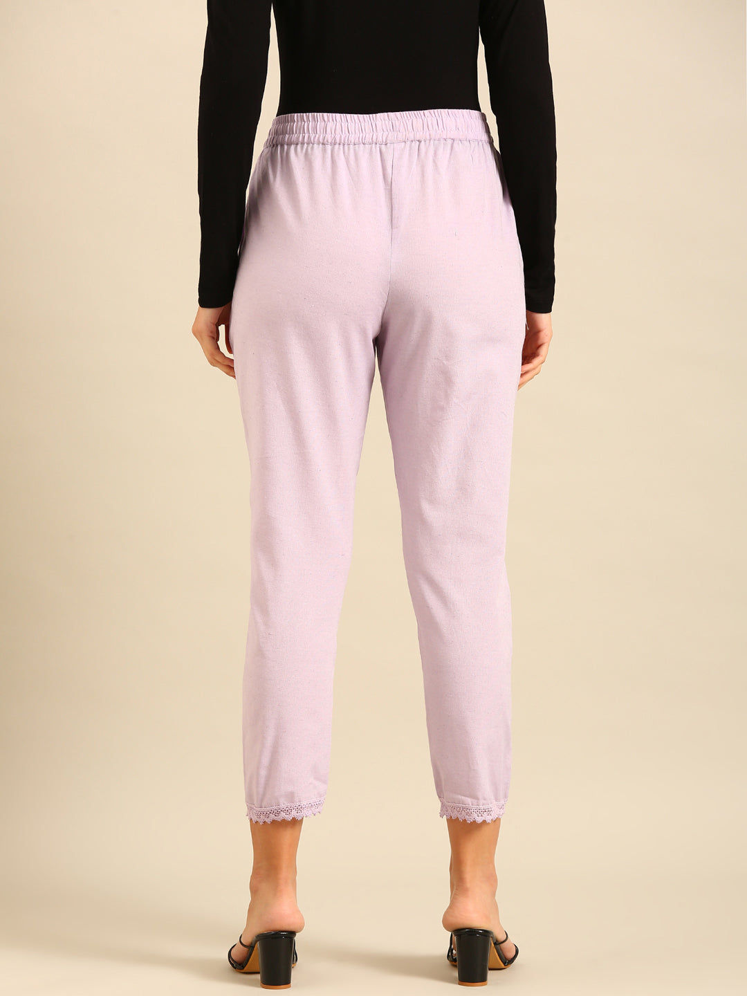 Straight Pant-Lilac - De Moza