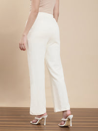 De Moza Women Co-ords with Pack of Pants & Sweat Shirt Cream