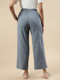 Co-Ord Set(Casual Top & Narrow Palazzo)-Indigo