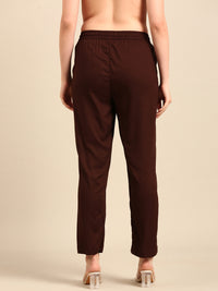 Straight Pant-Dark Brown - De Moza