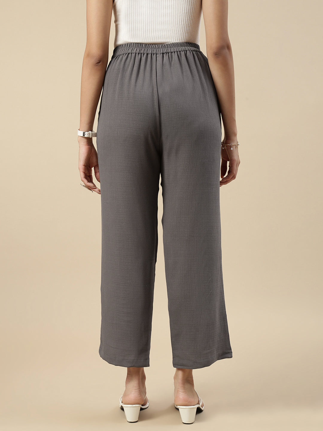 Casual Straight Pant-Grey