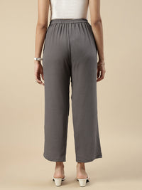 Casual Straight Pant-Grey
