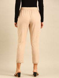 Straight Pant-Beige - De Moza