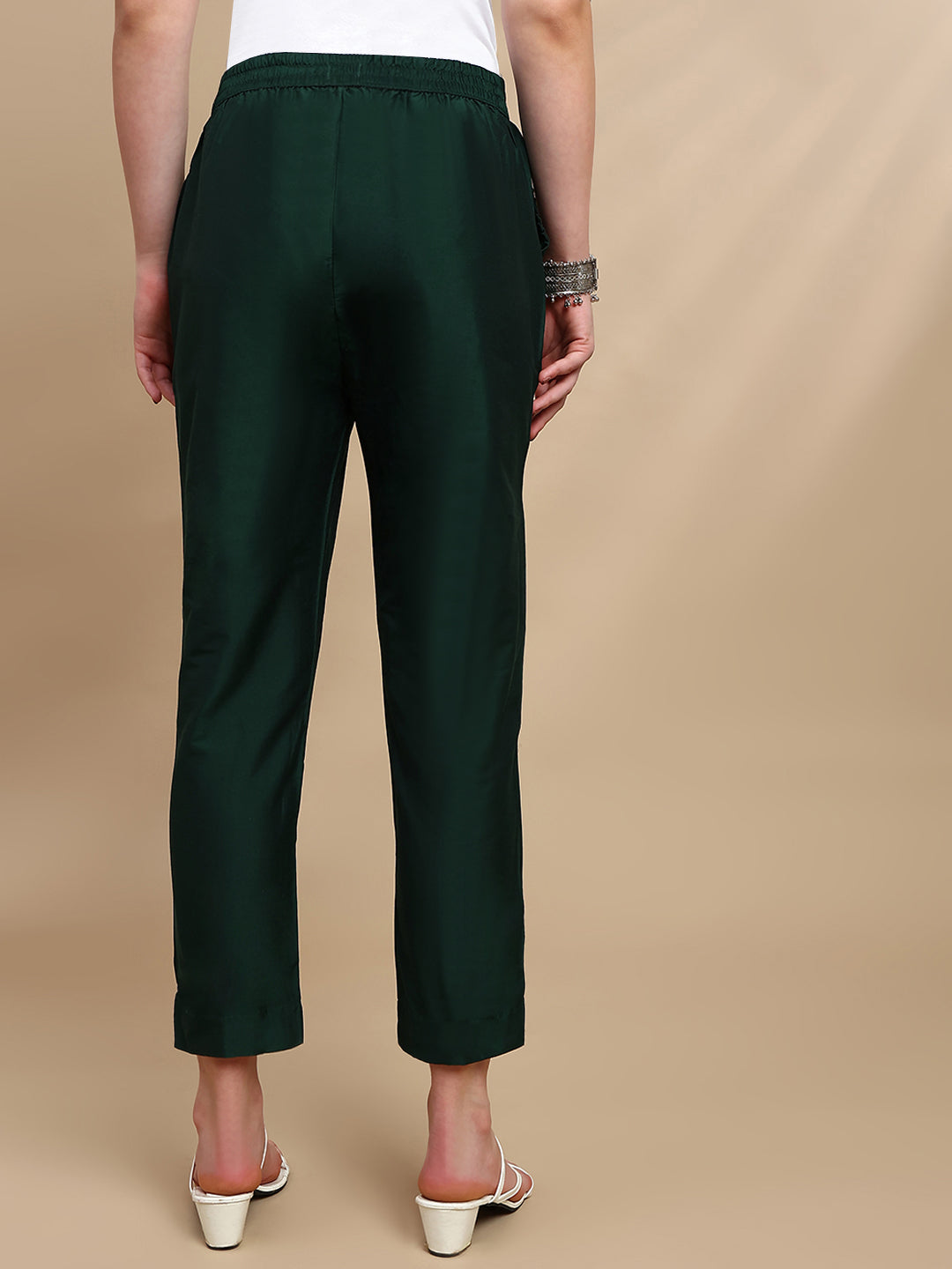 De Moza Women Casual Pants Bottle Green - De Moza
