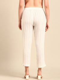 Straight Pant Yarn Dyed-White - De Moza
