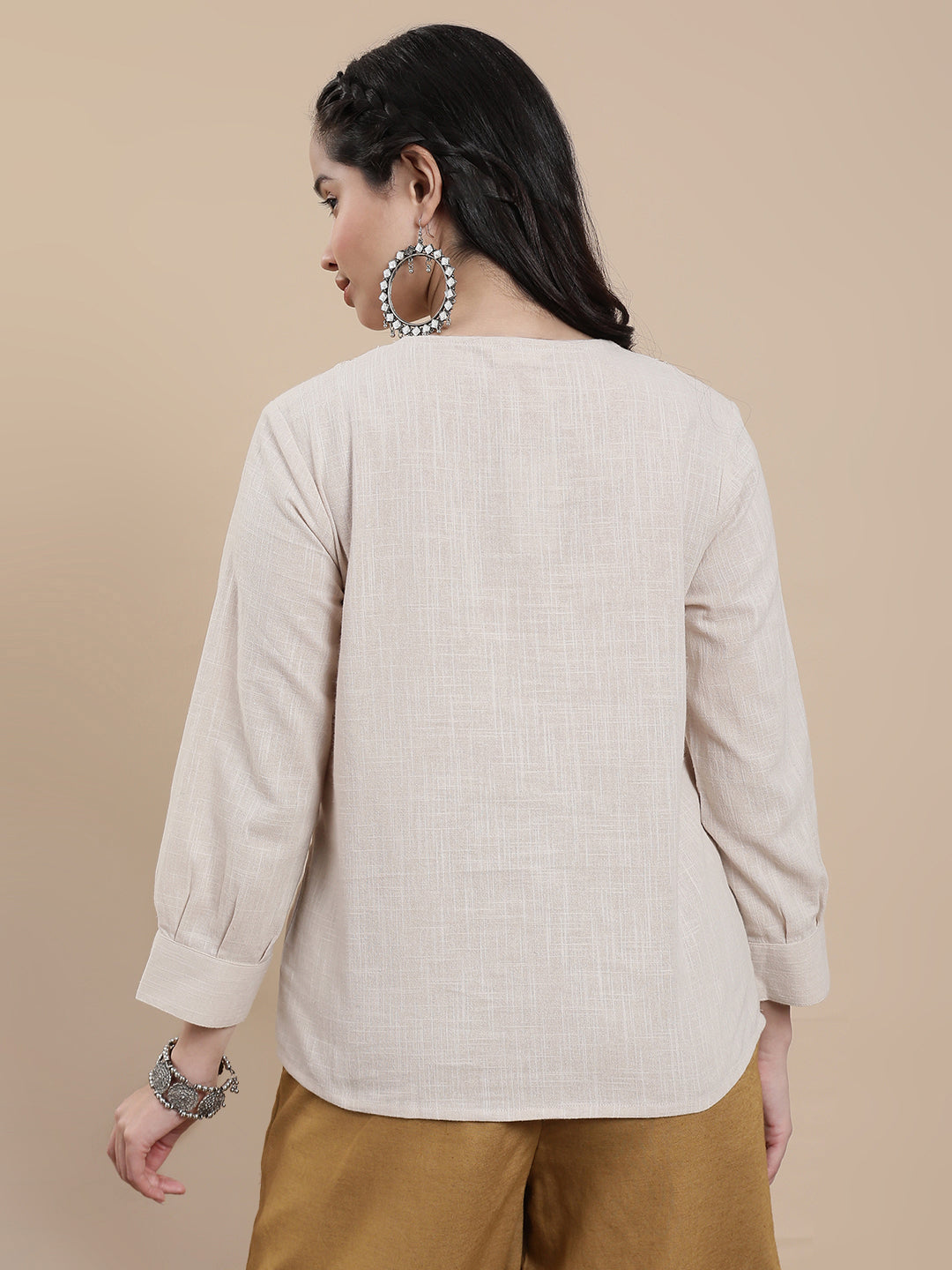 De Moza Women Casual Top Natural