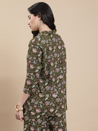 De Moza Women Festive Top Deep Green