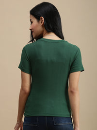 De Moza Women Casual Top Dark Green