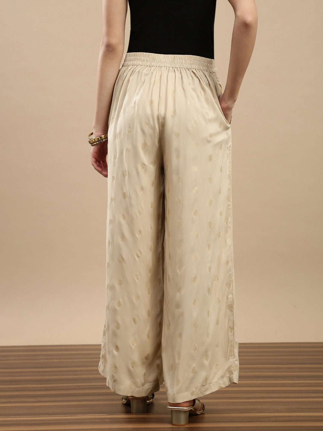 De Moza Women Festive Palazzo Beige