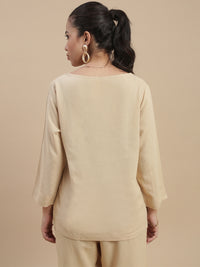 De Moza Women Casual Tunic Top Light Beige - De Moza