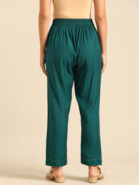 Cigarette Pant-Peacock Green - De Moza