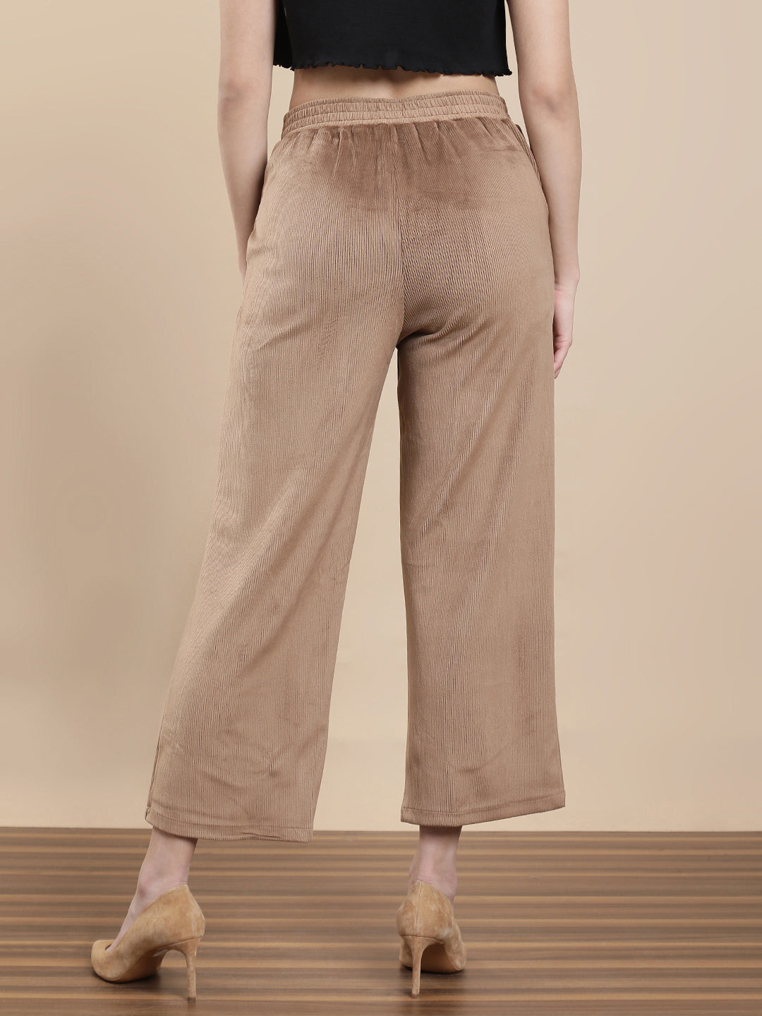 De Moza Women Casual Palazzo Tan