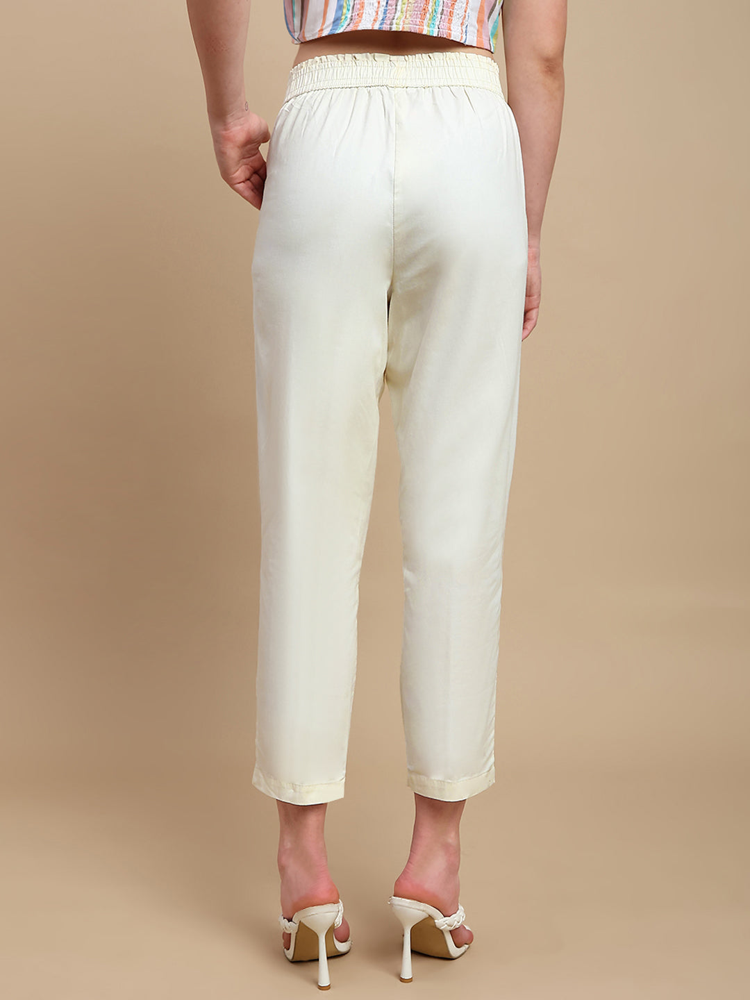 De Moza Women Casual Pants Natural - De Moza