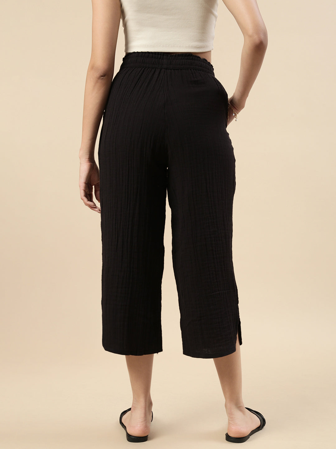 Crop Palazzo-Black - De Moza
