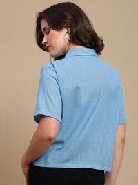 De Moza Women Casual Top Blue