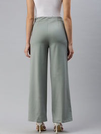 De Moza Women Formal Pant Sage Green - De Moza