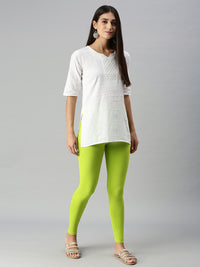 Ankle Length Leggings Cotton-Lime - De Moza