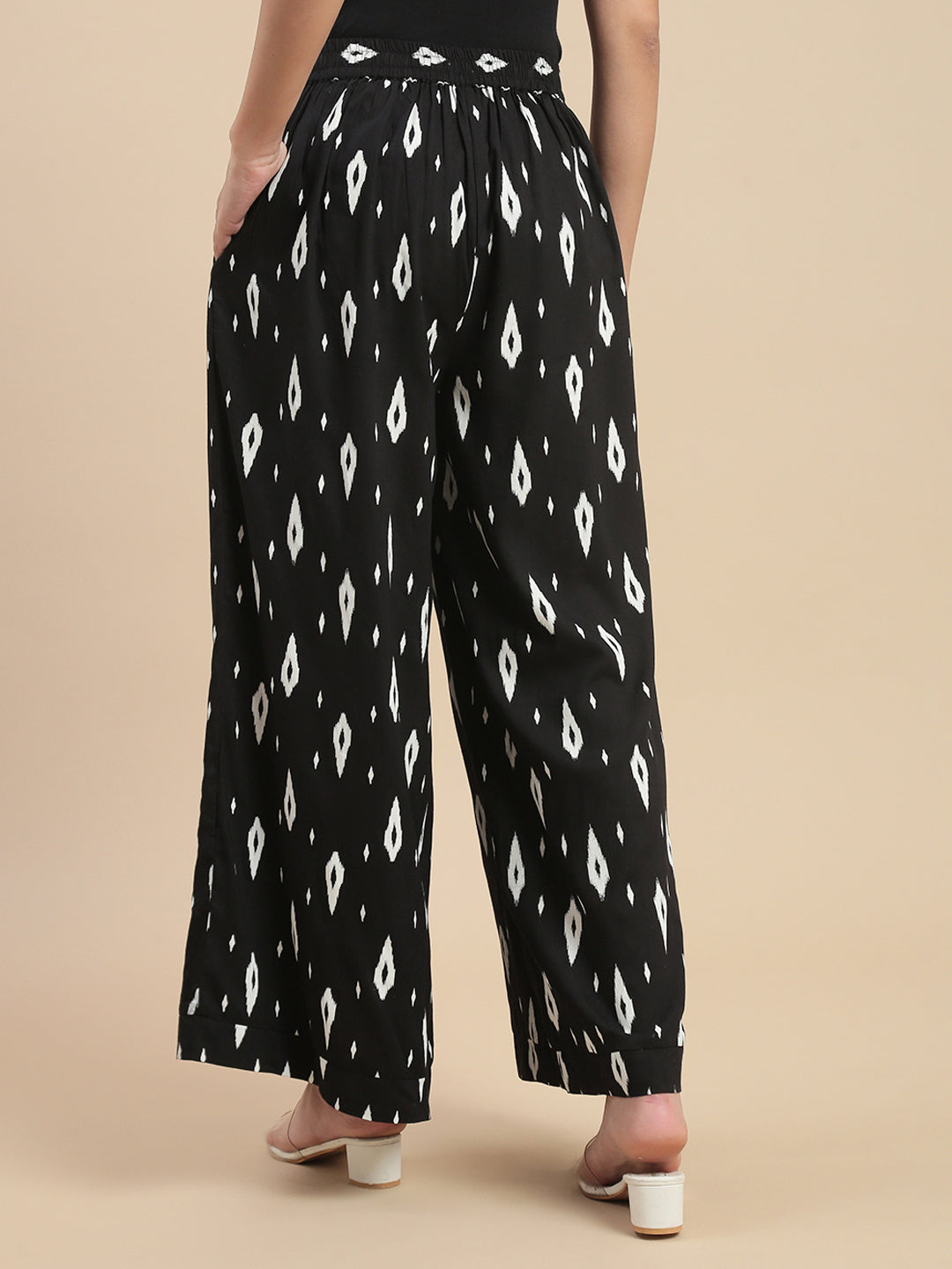 De Moza Women's Officewear Co-ords (Crop Shirt & Palazzo) Black - De Moza