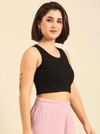 Crop Top-Black - De Moza