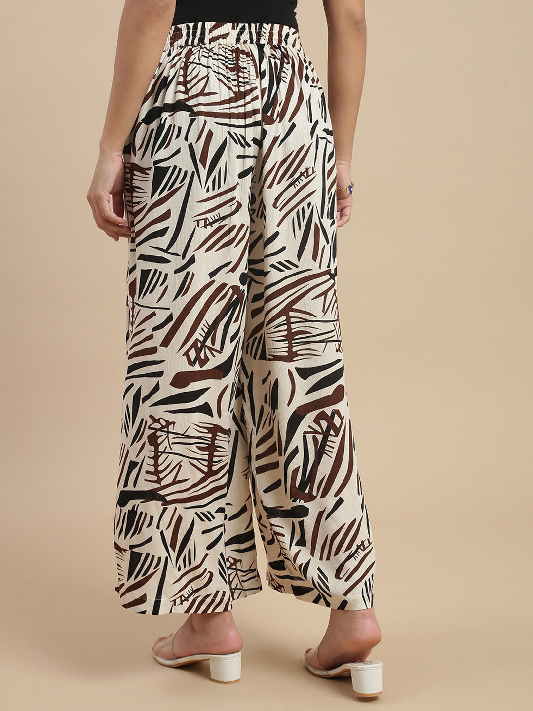 De Moza Women Casual Palazzo Offwhite - De Moza