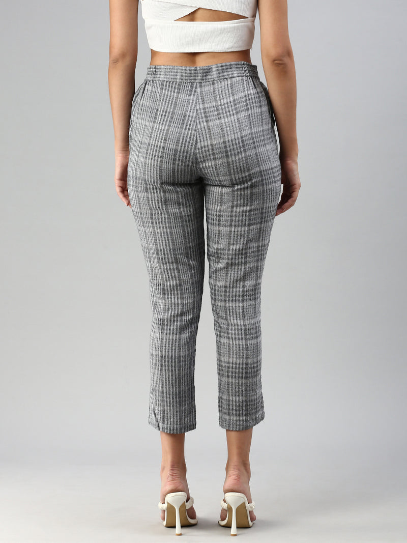 De Moza Women Cigarette Pants Black