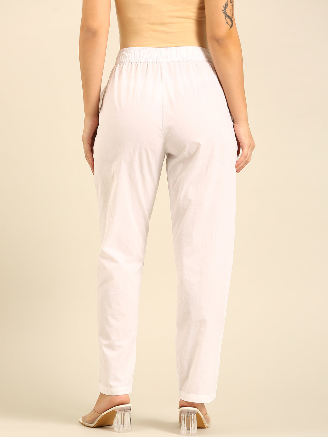 Straight Pant-White - De Moza