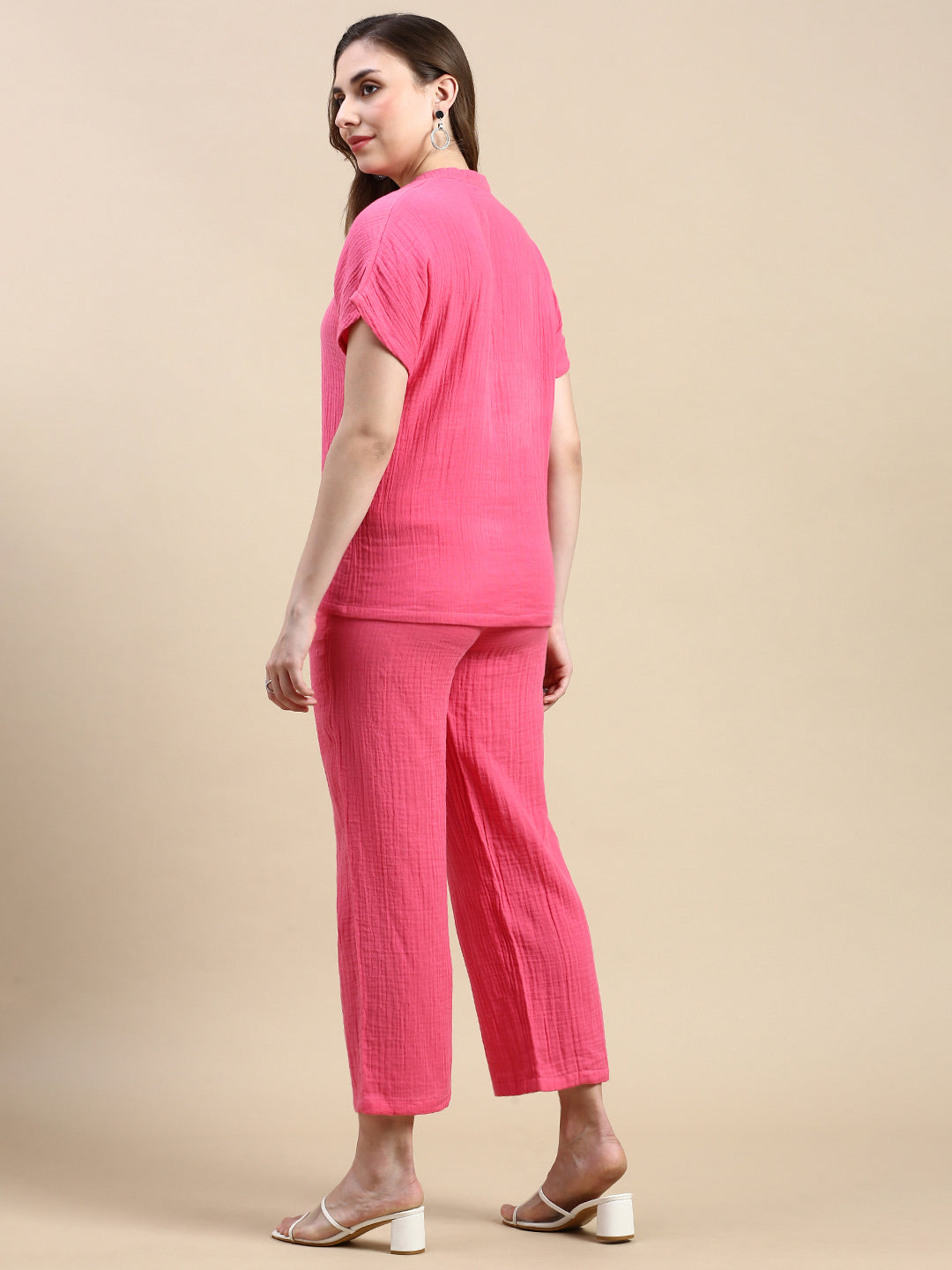 Wide Leg Pant-Pink - De Moza